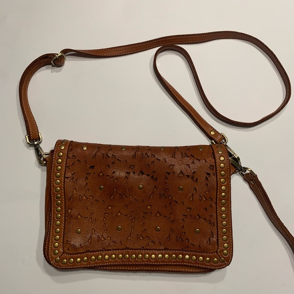Sundance Brown Leather Crossbody Bag - Picture 1 of 8